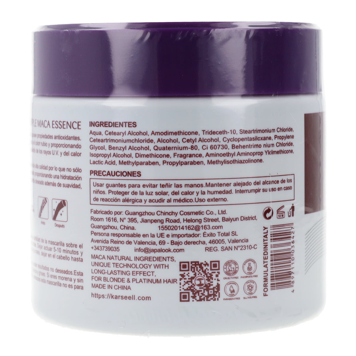 Mascarilla Capilar Violeta Karseell 500 ml