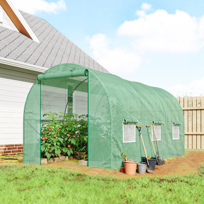 Outsunny Invernadero Caseta 4,45x2x2m Terraza Cultivo De Plantas Semilla_1
