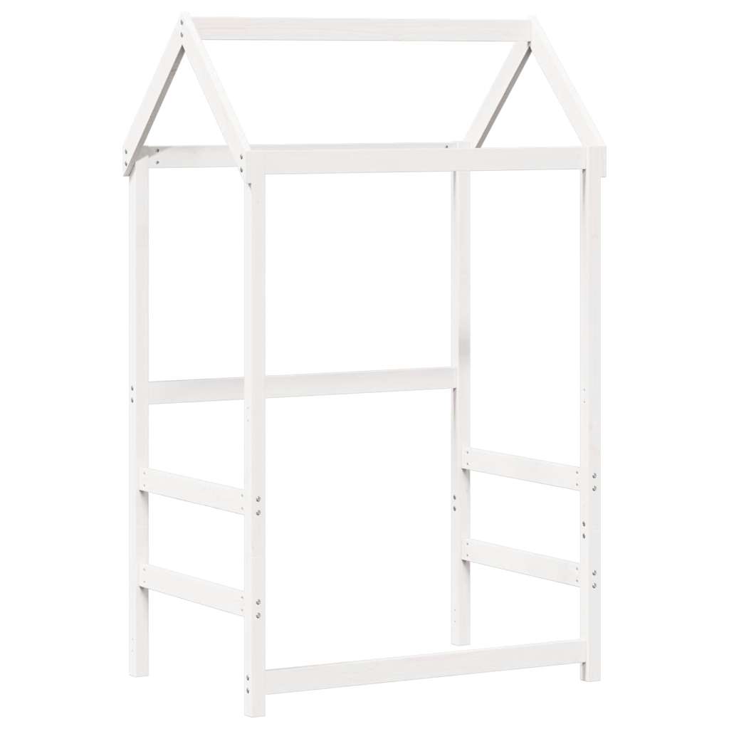 Techo De Cama Infantil Madera Maciza Blanco 118x70x176,5 Cm_0
