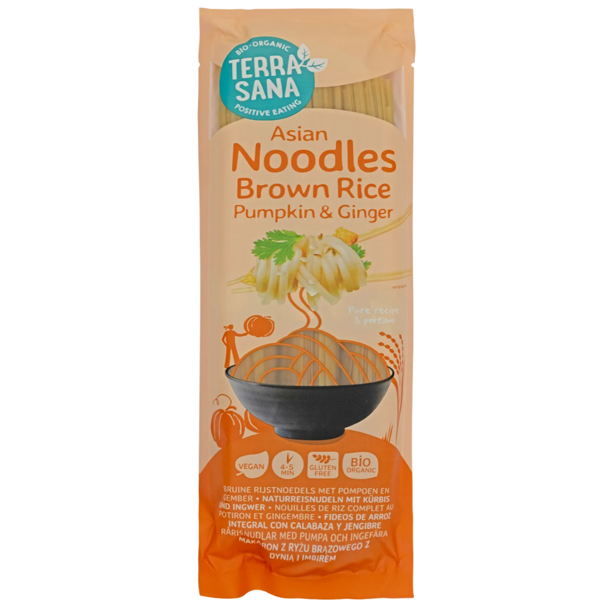 Fideos de arroz integral con calabaza y jengibre Terrasana 250 g