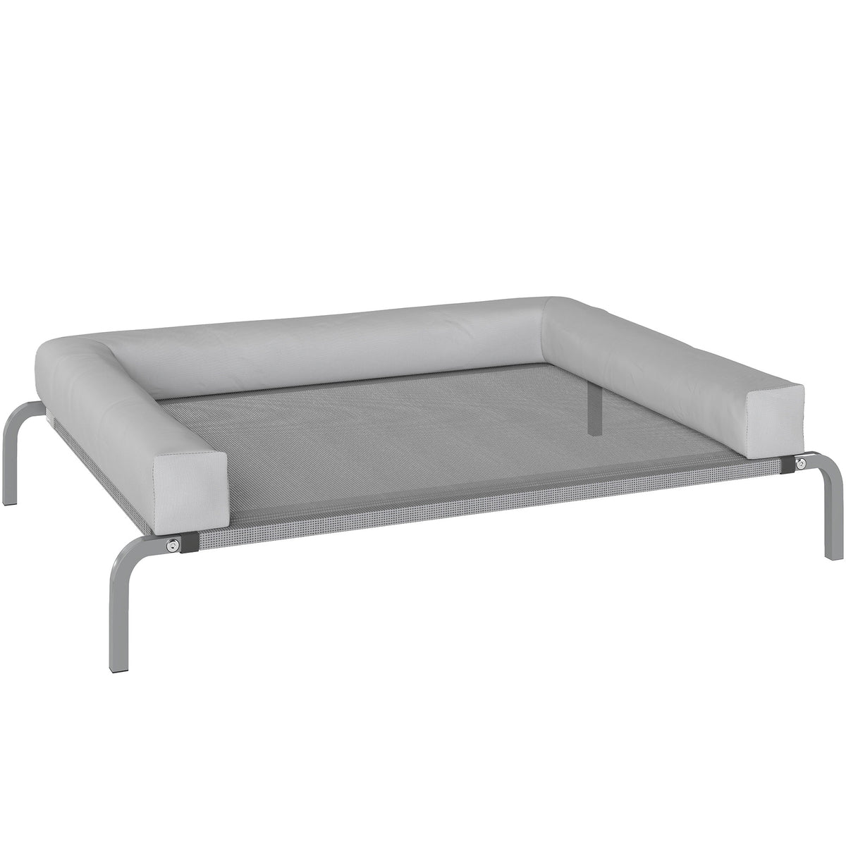 Pawhut Cama Elevada Para Perros Transpirable Con Refuerzos Extraíbles Gris Claro_0