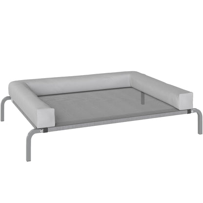Pawhut Cama Elevada Para Perros Transpirable Con Refuerzos Extraíbles Gris Claro_0