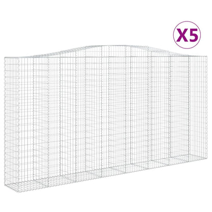 Cestas De Gaviones 5 Uds Forma De Arco Hierro 400x50x200/220 Cm_0