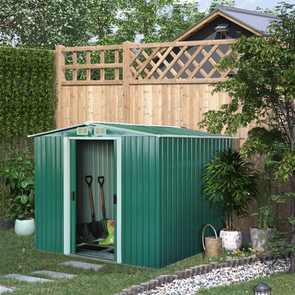 Outsunny Cobertizo De Jardín 258x206x178cm 5,3m² Metálico Con Puertas Correderas_1