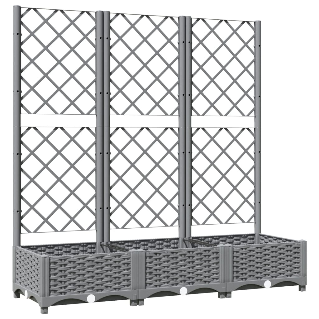 Jardinera Con Enrejado Pp Gris Claro 120x40x121,5 Cm_0
