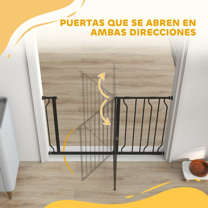Pawhut Barrera De Seguridad Extensible Con 2 Extensiones 75-115x76 Cm Negro_3
