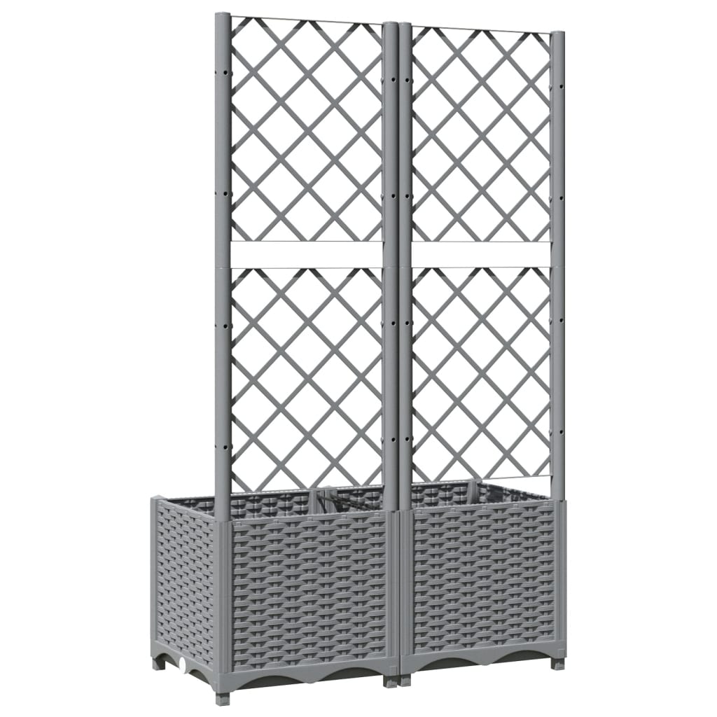 Jardinera Con Enrejado Pp Gris Claro 80x40x136 Cm_3