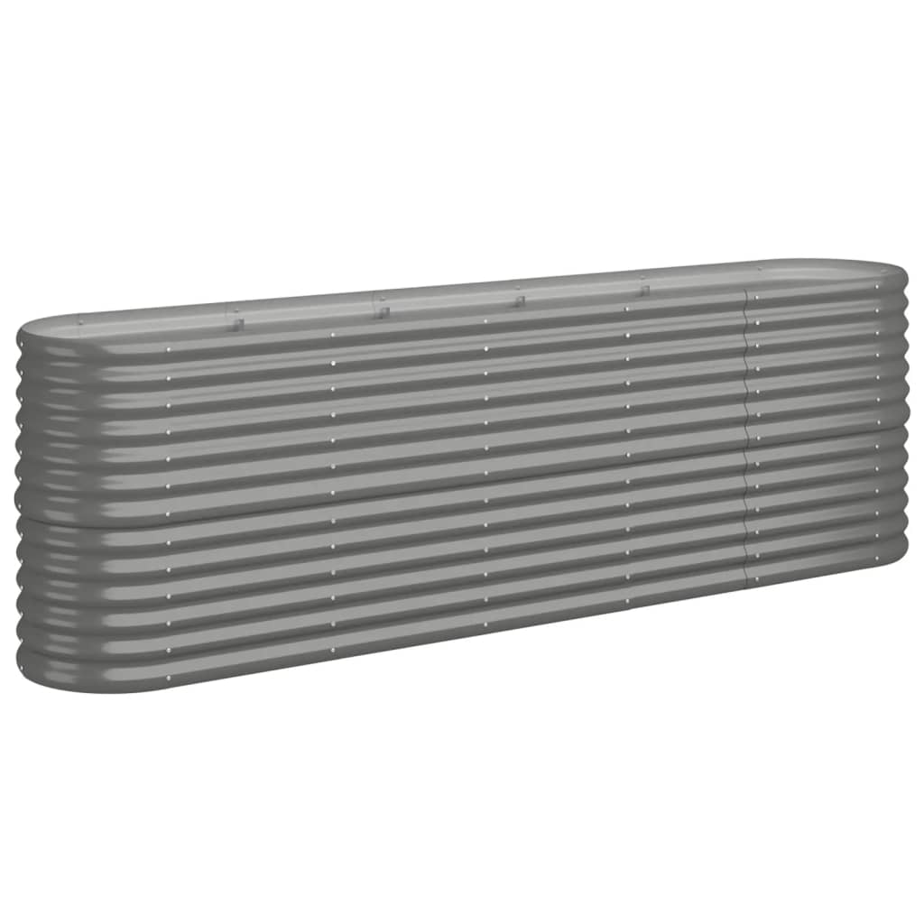 Jardinera Arriate Acero Galvanizado Gris 224x40x68 Cm_0