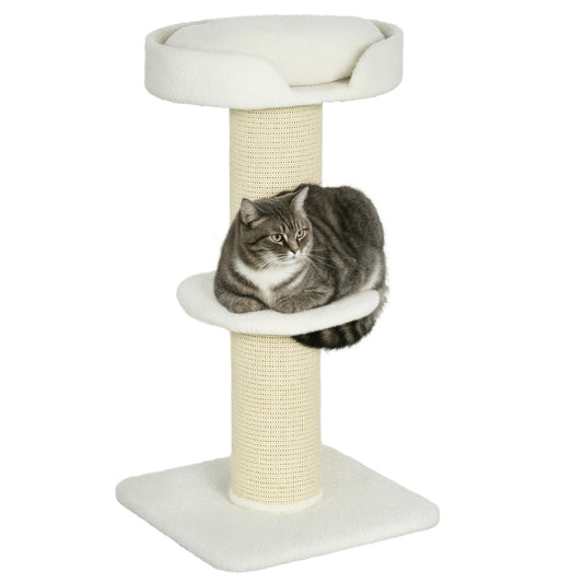 Pawhut Árbol Rascador Para Gatos Altura 91 Cm De 3 Niveles 45x45x91cm Crema_0
