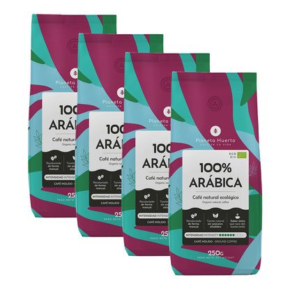 Pack 4x Café molido Eco 100% Arábica Planeta Huerto 250 g