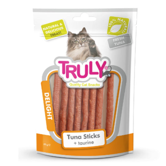 Snack En Barrita Para Gato Rico En Atun Con Taurina Truly 20 Bolsas X 50 Gr_0
