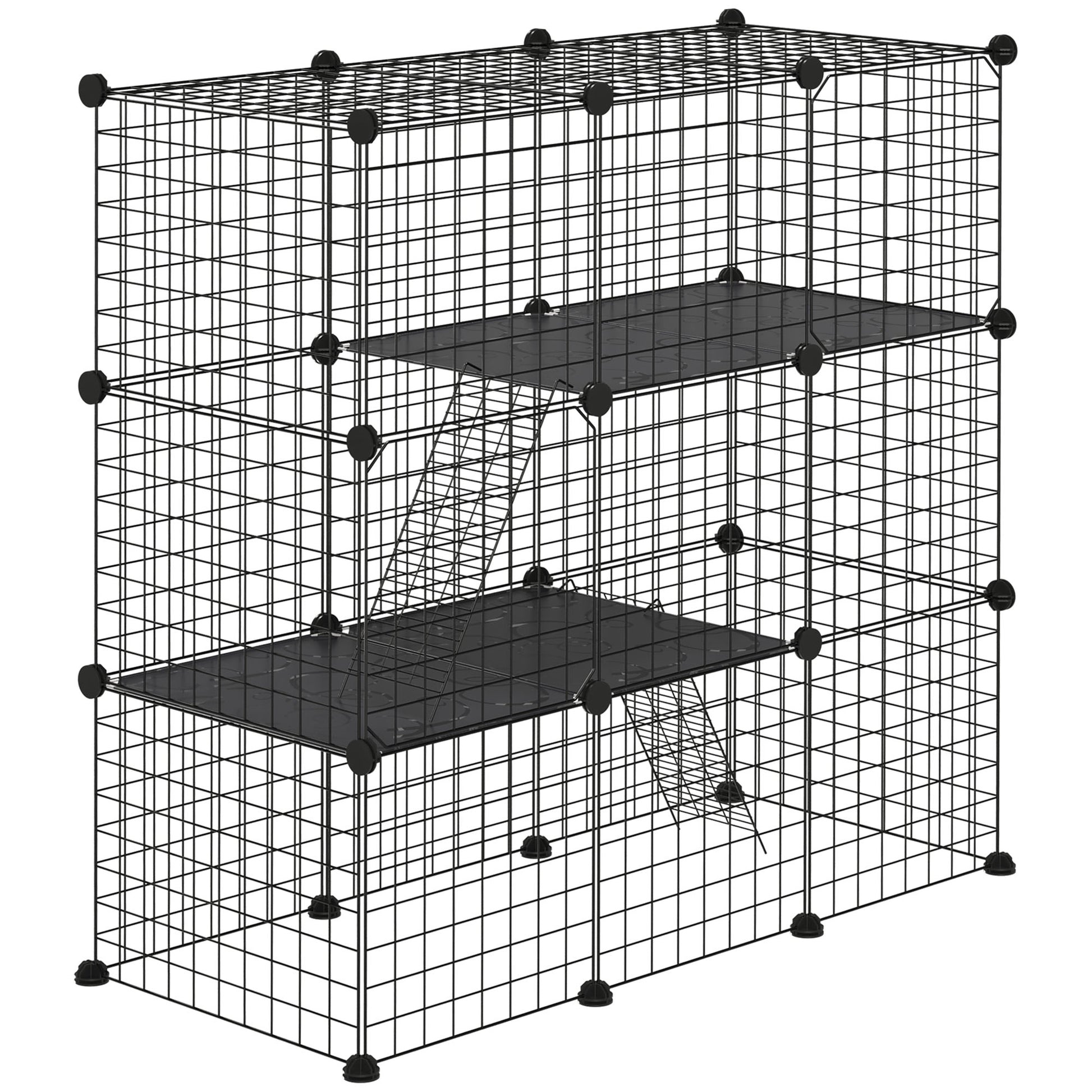 Pawhut Jaula Para Animales Pequeños De 31 Paneles 105x45x105 Cm_0