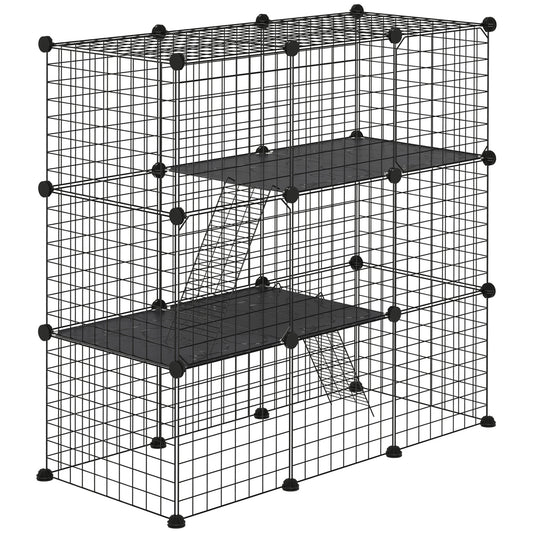 Pawhut Jaula Para Animales Pequeños De 31 Paneles 105x45x105 Cm_0