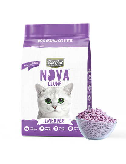 Kit Cat Arena Eco Nova Clump - Lavender 7 L Arena para gatos - Floral Suave y Relajante