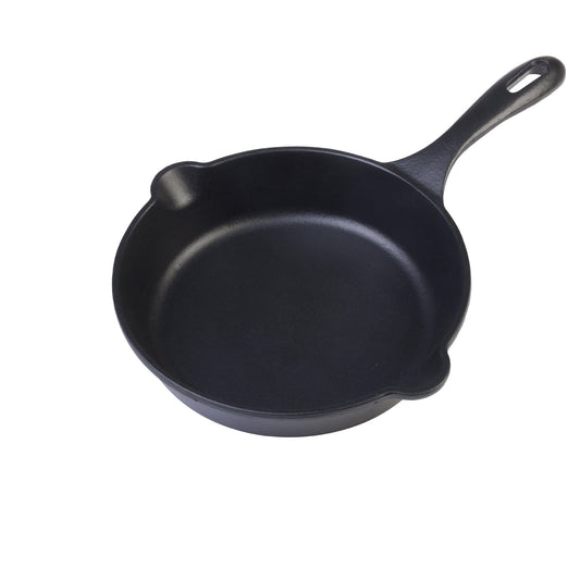 Victoria Sartén Hierro Fundido Esmaltado Inducción 20cm, Apta Fuego, Barbacoa, Horno Cast Iron Skillet, 31923, Negro_0