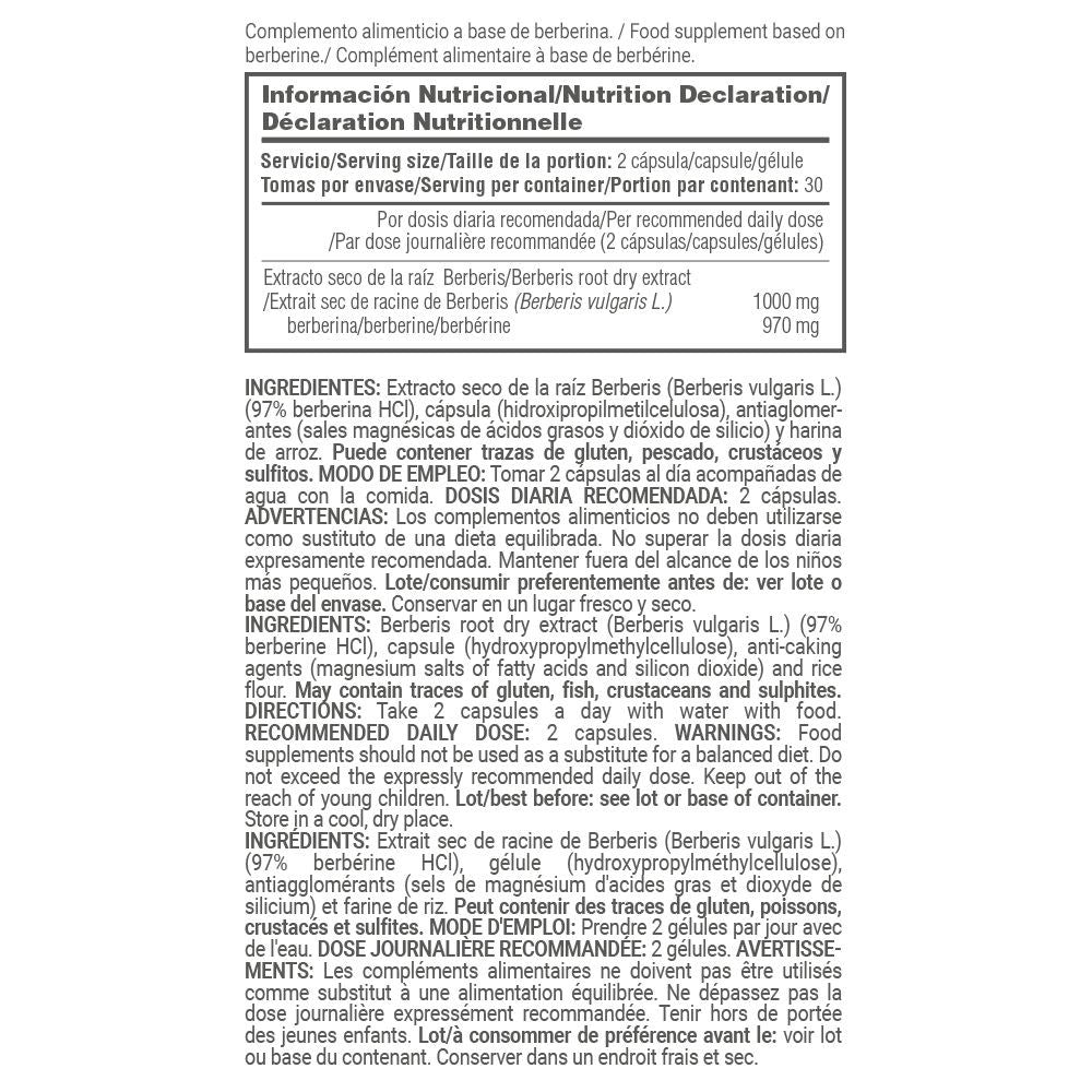 Berberina 970mg - 60 Cápsulas Vegetales - Reduce El Azúcar En La Sangre - Masmusculo_5