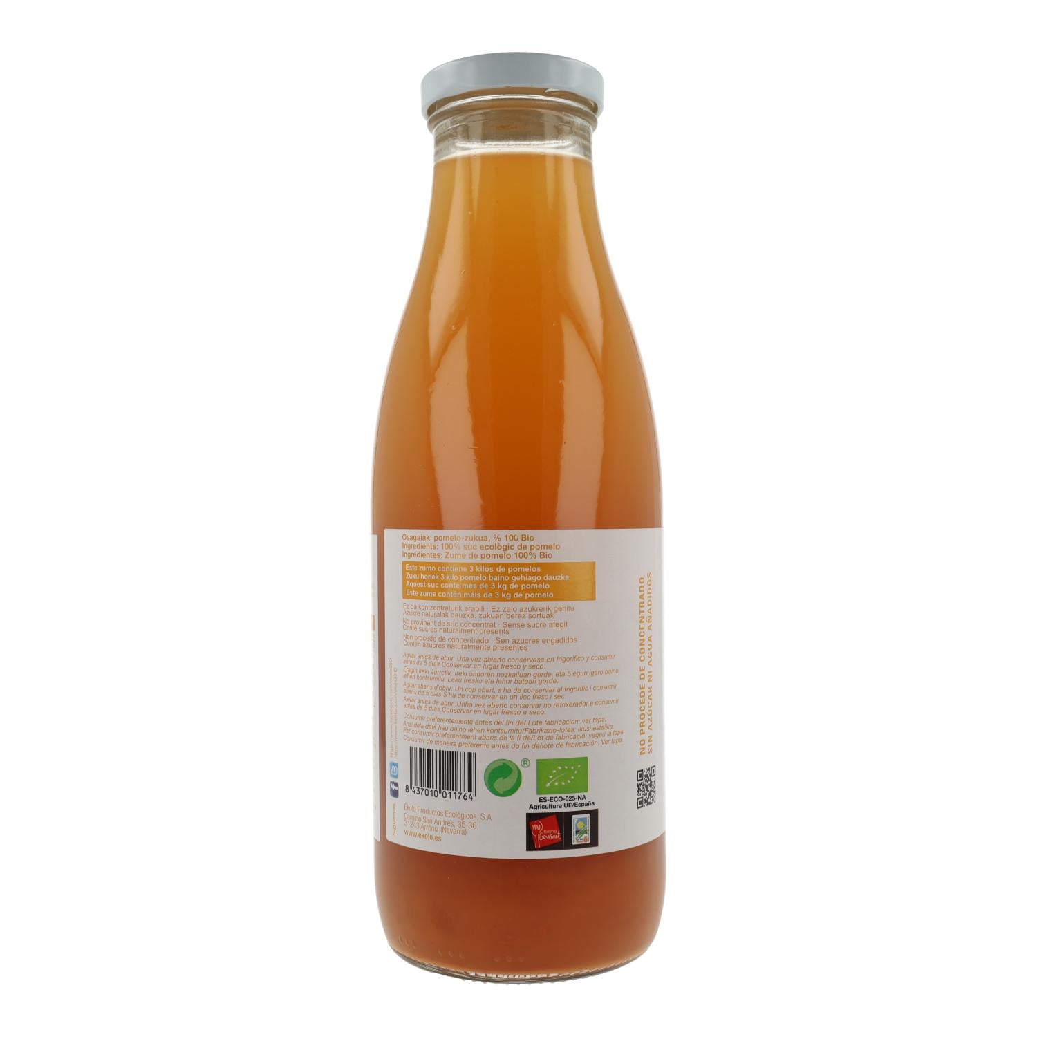 Zumo de Pomelo 100% Exprimido Bio ékolo 750ml