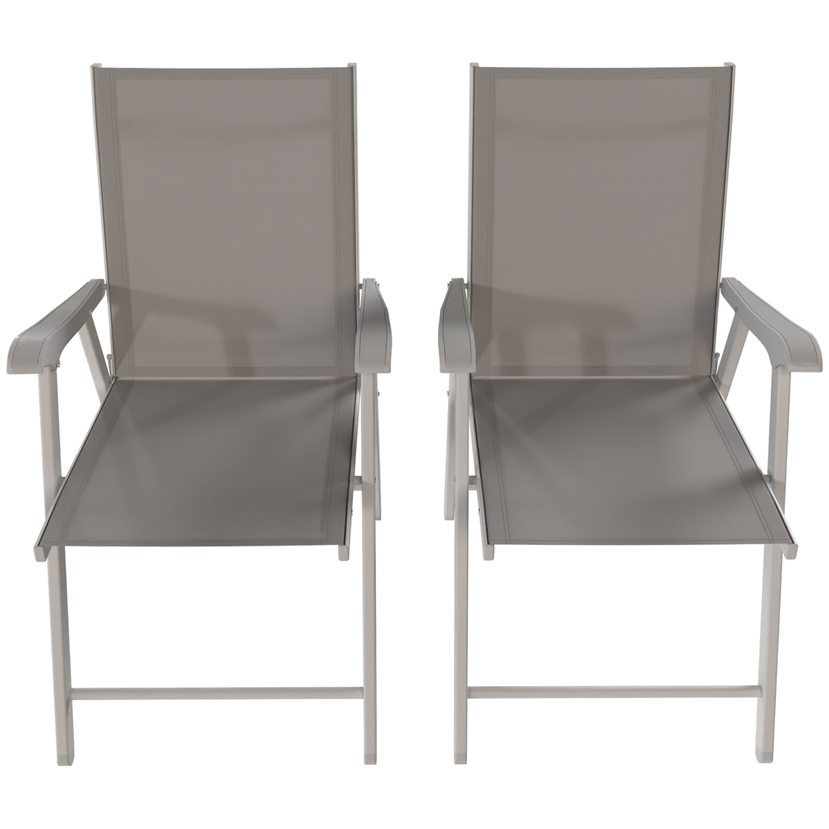 Outsunny Pack De 4 Sillas De Camping Plegables Tela Textilene 58x62x97 Cm Gris_4