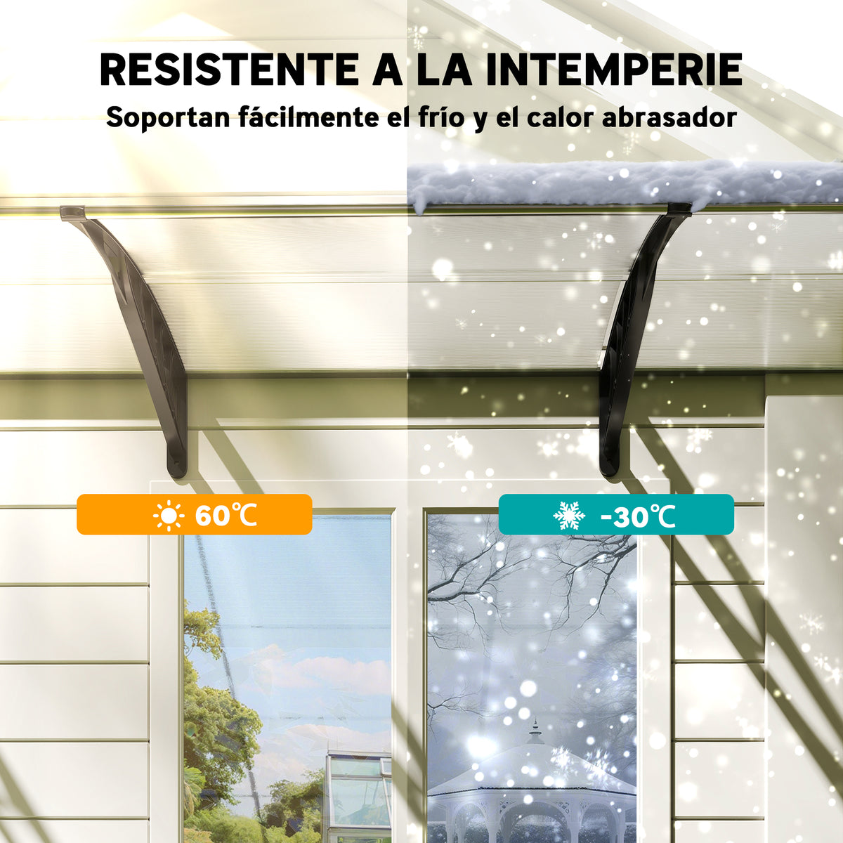 Tejadillo De Protección Outsunny Transparente 295x90x25 Cm_5