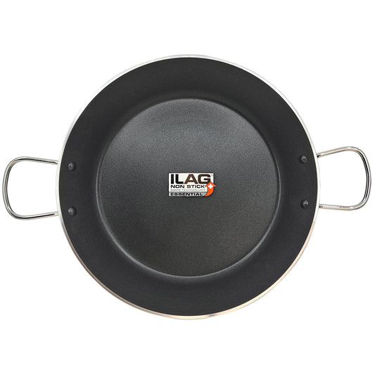 Briebe Paellera Inducción 42cm, 9-10 Raciones, Aluminio Prensado, Antiadherente Sin Pfoa, 3mm Espesor, Zafrán, Negro_0