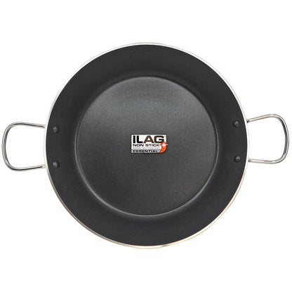 Briebe Paellera Inducción 38cm, 7-8 Raciones, Aluminio Prensado, Antiadherente Sin Pfoa, 3mm Espesor, Zafrán, Negro_0