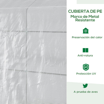 Invernadero De Jardín Con 4 Estantes Outsunny 120x186x190 Cm Blanco_3