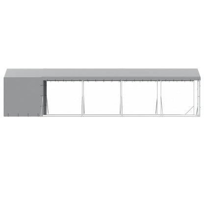 Perrera De Exterior Con Toldo Acero Galvanizado Plata 2x10x2,5m_5