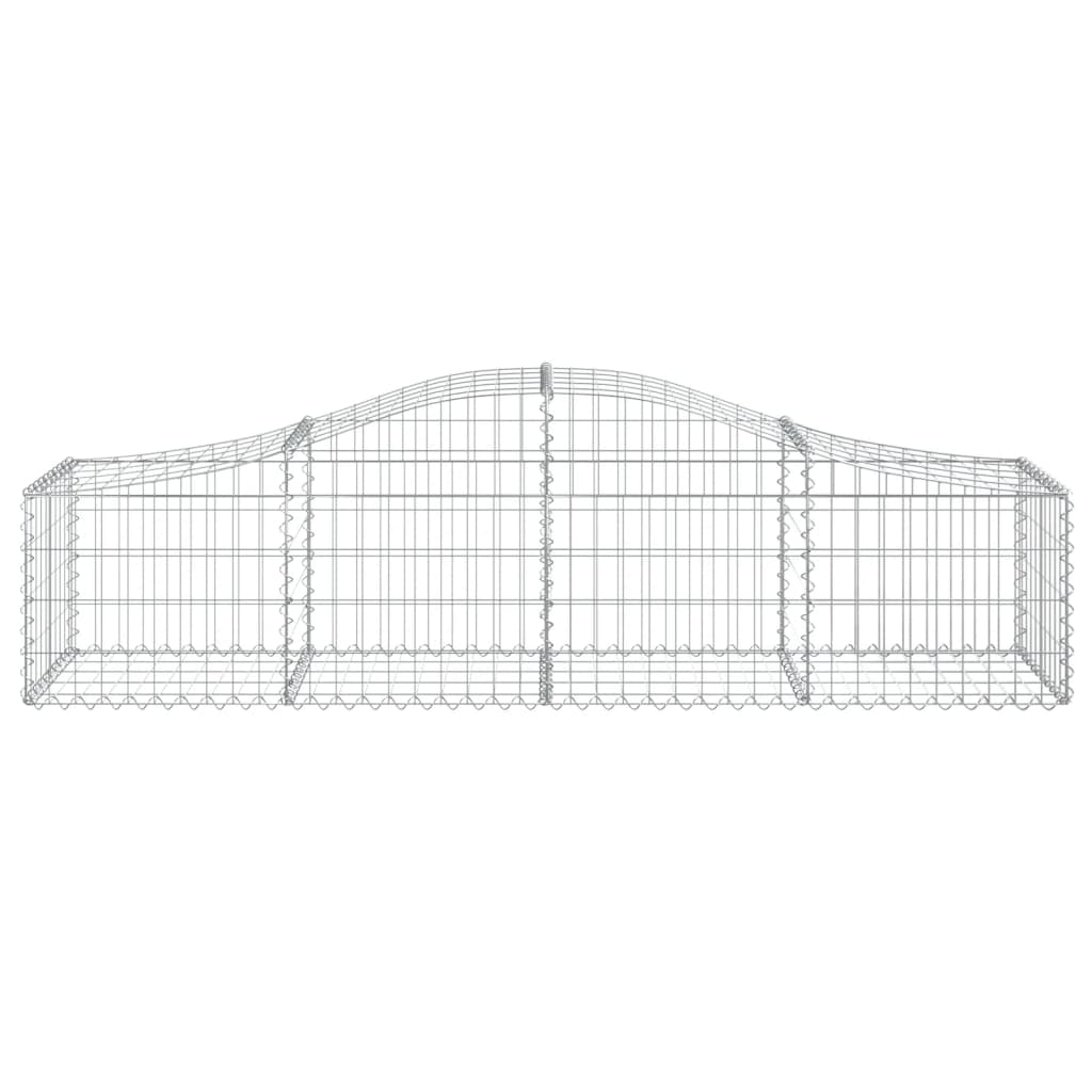 Cestas De Gaviones 9 Uds Forma De Arco Hierro 200x50x40/60 Cm_3