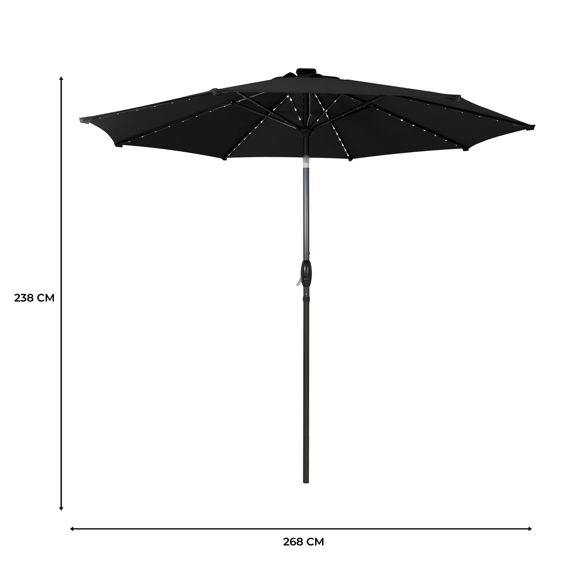 Parasol Led Inclinable De 2,7 M – Negro_4