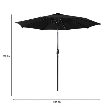 Parasol Led Inclinable De 2,7 M – Negro_4