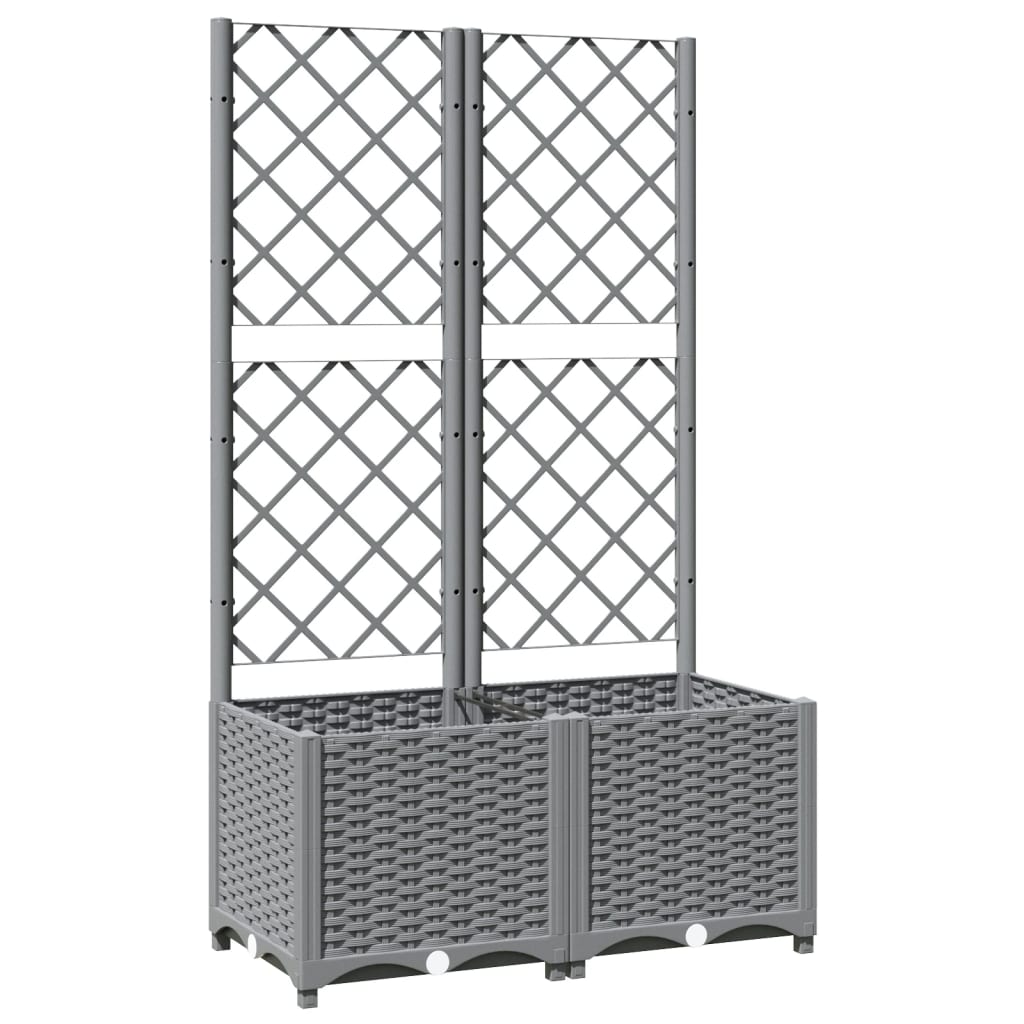 Jardinera Con Enrejado Pp Gris Claro 80x40x136 Cm_0