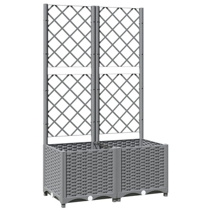 Jardinera Con Enrejado Pp Gris Claro 80x40x136 Cm_0