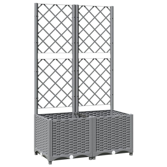 Jardinera Con Enrejado Pp Gris Claro 80x40x136 Cm_0
