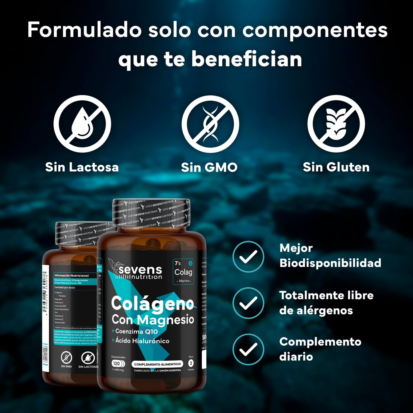 Pack 2x Colágeno Con Magnesio Sevens Nutrition. Piel, Huesos Y Articulaciones._3