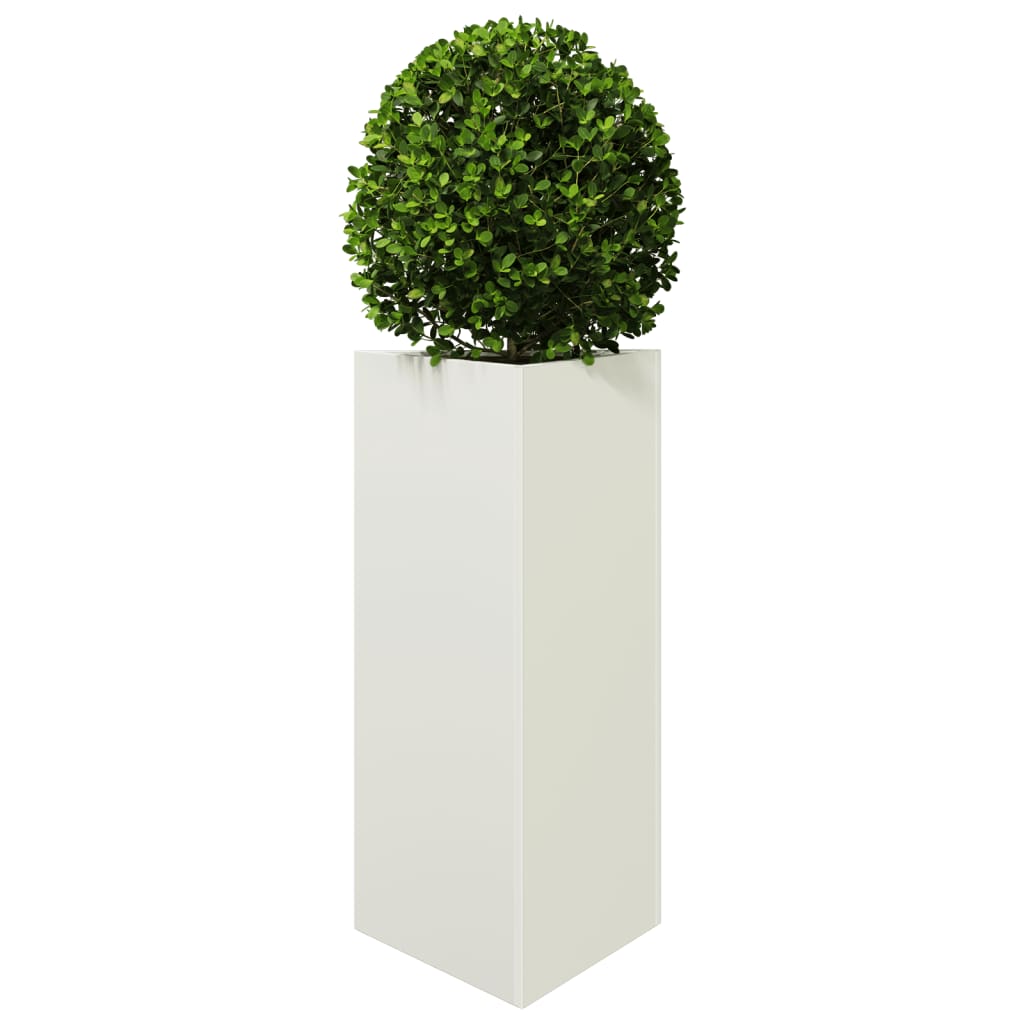 Jardineras Triangulares 2 Uds Acero Blanco 40x34,5x75 Cm_3