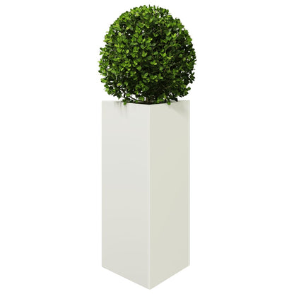 Jardineras Triangulares 2 Uds Acero Blanco 40x34,5x75 Cm_3