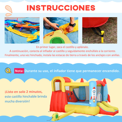Outsunny Castillo Hinchable Con 2 Toboganes Cama De Salto Piscina 330x265x185 Cm_5