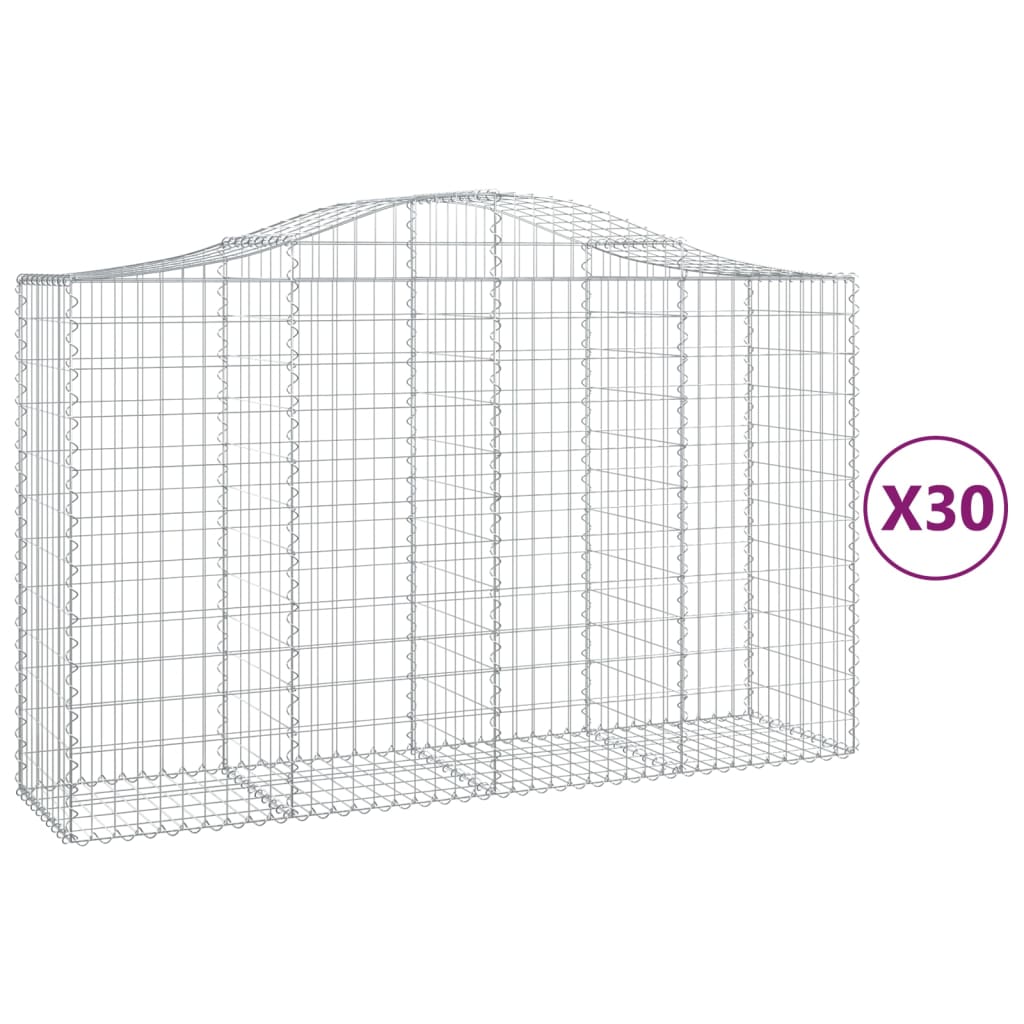 Cestas Gaviones 30 Uds Forma De Arco Hierro 200x50x120/140 Cm_0