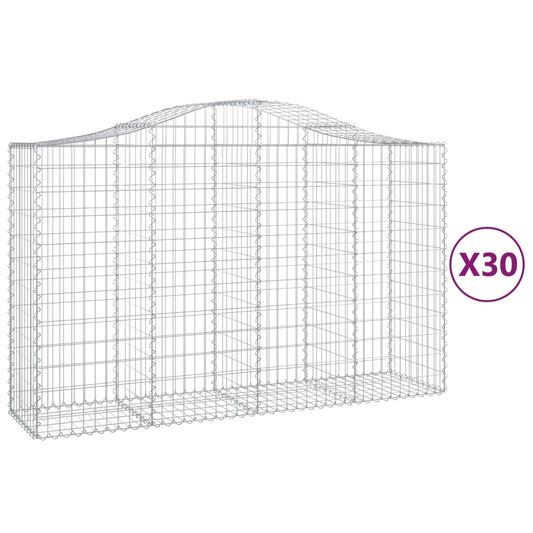 Cestas Gaviones 30 Uds Forma De Arco Hierro 200x50x120/140 Cm_0