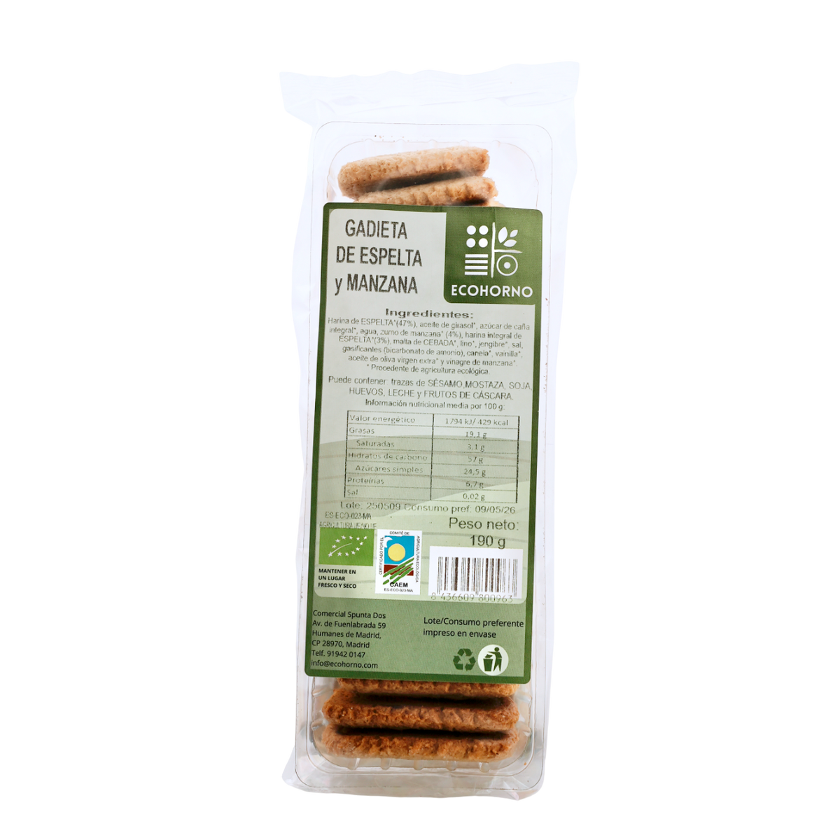 Gadieta ecológica de espelta y manzana 190 g_0