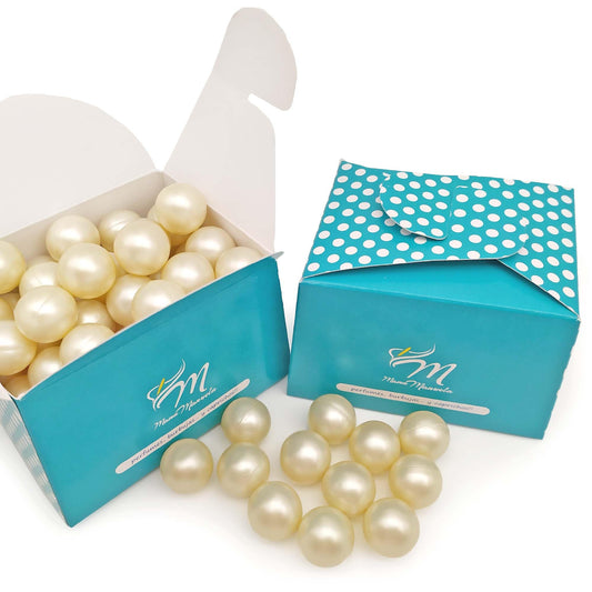 Pack 40 Perlas De Baño Aromatizada En Forma De Bola - Con Aceite De Soja - Hidratante Y Aromática - Aroma Coco_0
