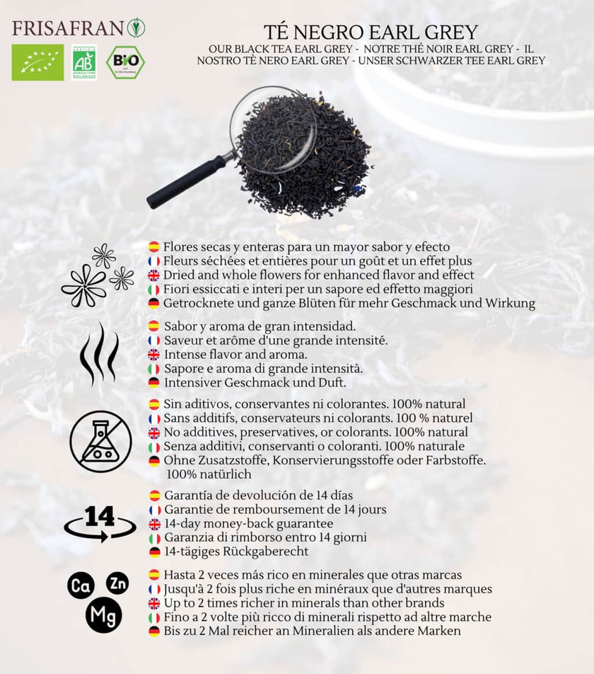 Té Negro Earl Grey Ecológico Pirámides | Calidad | Frisafran 30 Uds_3