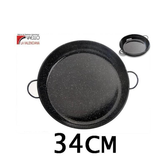 34 Cms Cazuela Esmaltada Negra Con Puntos Especial Para Cocinar Al Horno Vaello_0