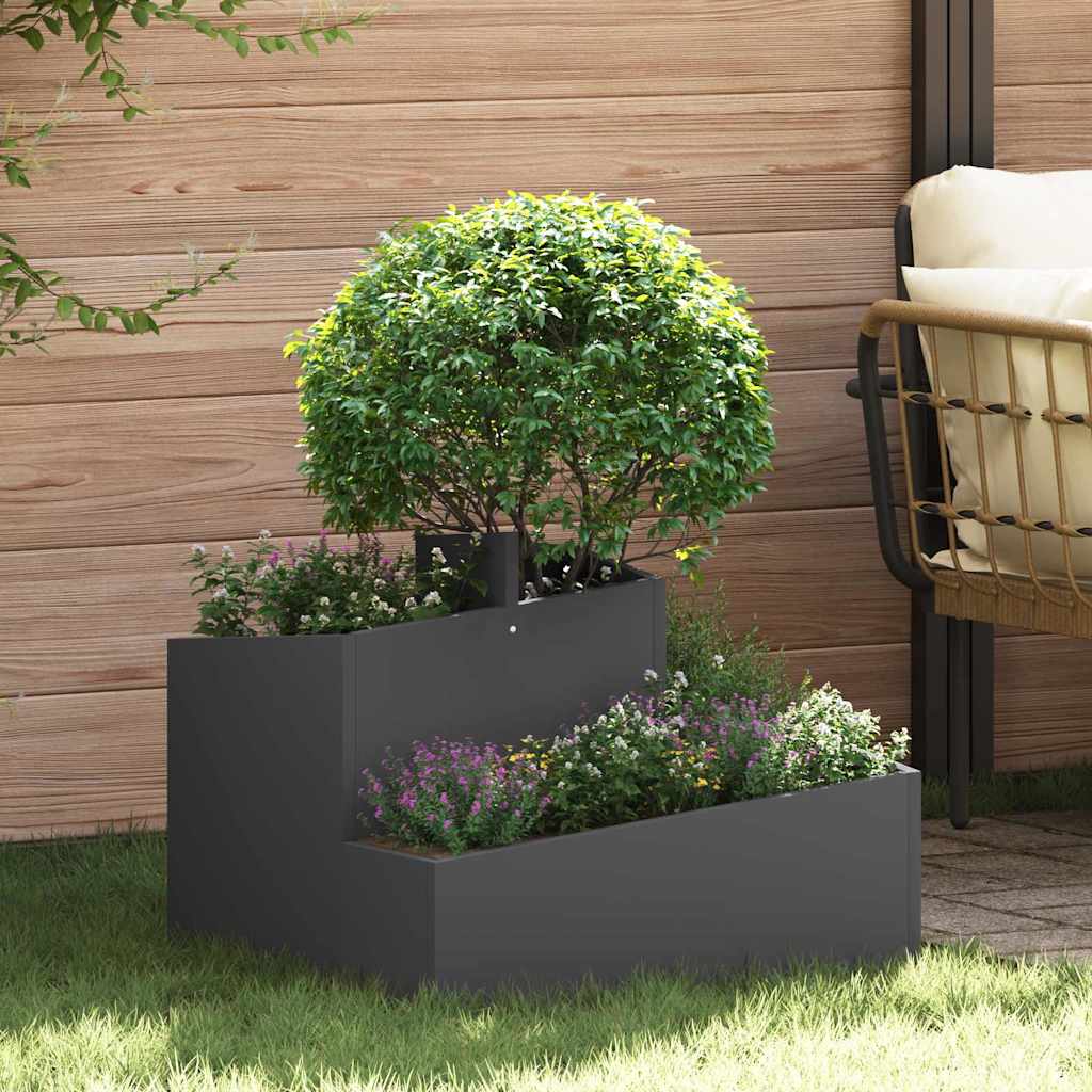 Macetero De Jardín Negro 60 X 60 X 50 Cm Acero Laminado En Frío_1
