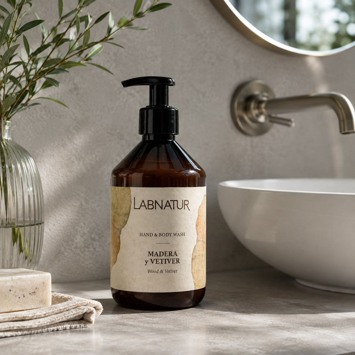 Jabón Manos y Cuerpo Madera y Vetiver Labnatur 500 ml | Aroma Amaderado y Herbal | Limpieza Suave | Vegano_3