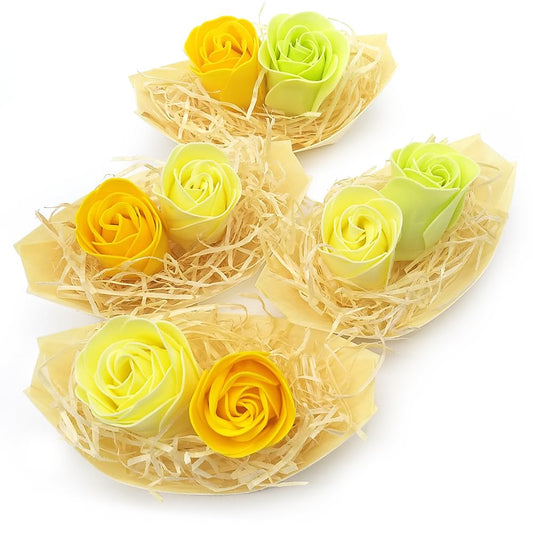 25 Barcas Con Flores Para Regalo Invitados (amarillo). Rosas De Jabón Para Baño Aromático. Detalle Original Para Eventos_0