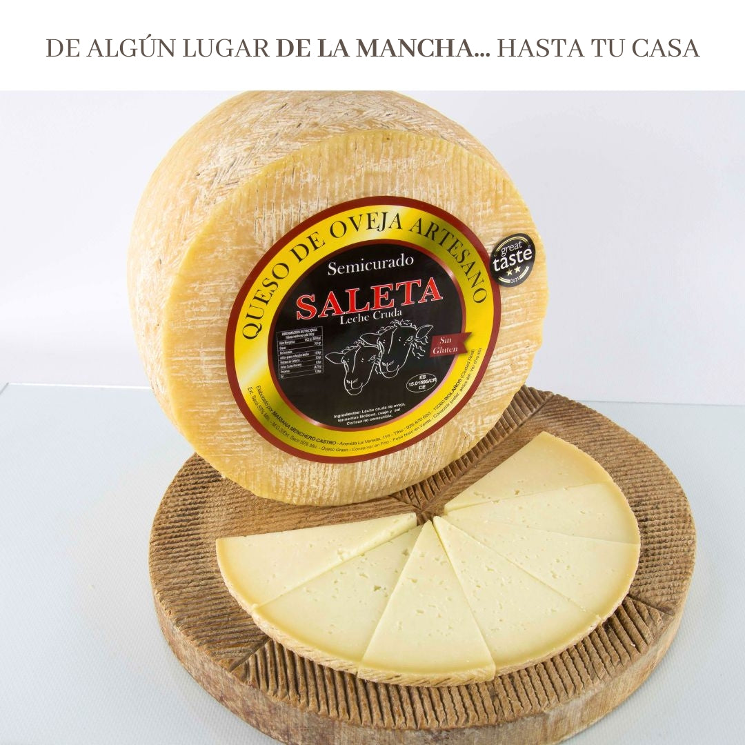 Queso Semicurado Entero De Oveja Con Caja Gourmet (1,3 Kg) | Elaboración Artesana Quesos De La Mancha_3