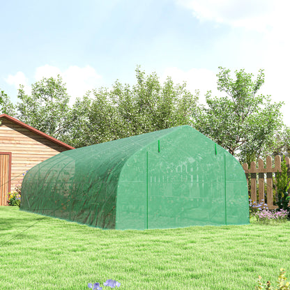 Outsunny Invernadero De Túnel 8x3x2 M Con 12 Ventanas Cubierta Pe Cultivo Verde_3