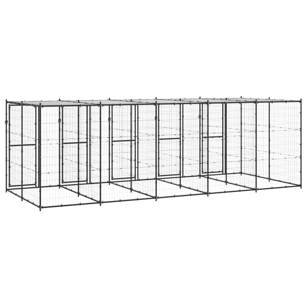 Perrera De Exterior De Acero Con Techo 12,1 M²_3