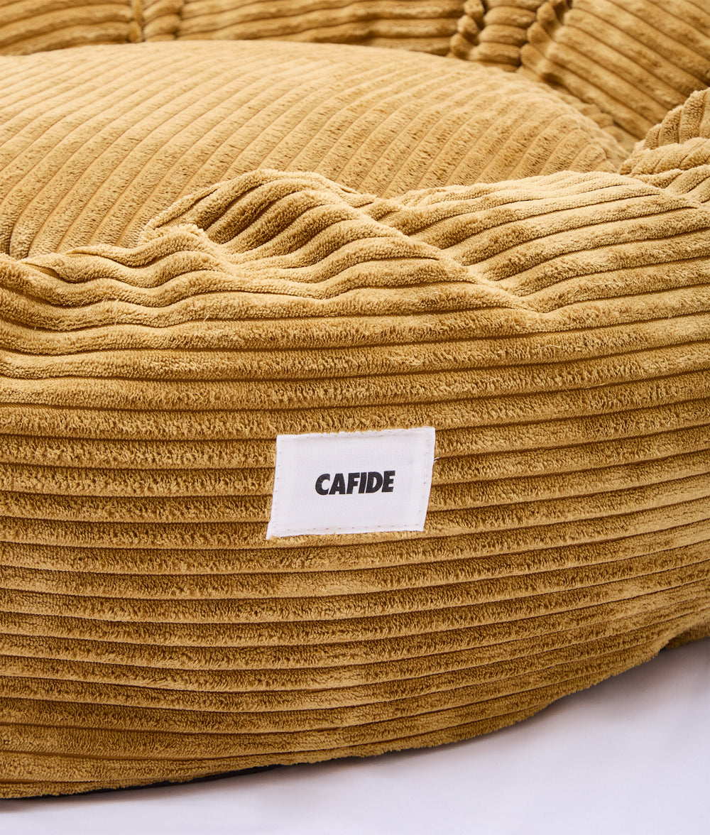 Cafide Cama Donut Para Perro Con Tejido De Pana Naranja. Modelo Nuba. Talla S (60x60x15 Cm)_1